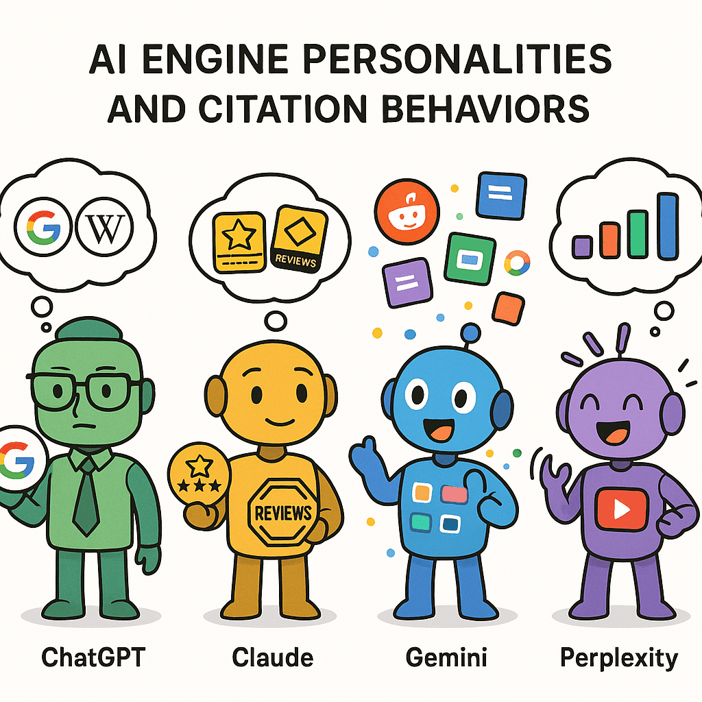 AI engine personalities showing different citation preferences