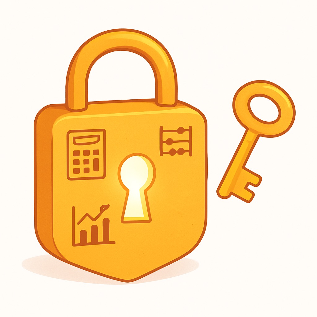 Lock and key representing content protection